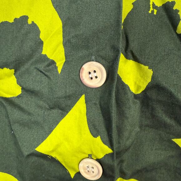 Anthropologie x Marimekko Button Front A-Line Skirt Green Abstract Pockets Sz 4 - Picture 5 of 7
